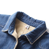 Women Jacket Fall and Winter Lapels Loose Long Sleeve Denim Shirt