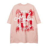 Men T Shirt Gothic Letter Graffiti Couple Short Sleeve T-shirt