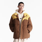 Unisex Winter Cotton Coat Winter Stand-up Collar down Jacket Retro Loose down Jacket