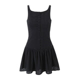 Women Dresses Summer Lace Sleeveless Backless Dress Sexy Skirt (Xds0414)