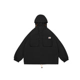 Unisex Jacket Sports Jacket Shell Jacket Loose Mechanical Style Outdoor Hooded Jacket