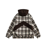 Unisex Jacket Autumn Vintage Plaid Hooded Jacket