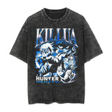 Washed Summer Vintage T-Shirt Hip Hop Rap Men's and Women's Short Sleeves