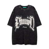 Men T Shirt Graffiti Printing Distressed Short Sleeve T-shirt