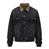 Men Jacket Coat Denim Jacket Men Ins Washed and Worn Fall Winter Cowboy Coat