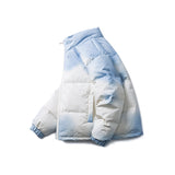 Unisex Winter Cotton Coat Cloud Print Stand-up Collar down Jacket down Jacket