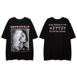 Men T Shirt Alphabet Graffiti Print Couple Short Sleeve T-shirt