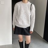 Women Winter Knitted Sweater round Neck Sweater Autumn and Winter Loose-Fitting Long Sleeve Sweater Q731