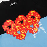 Denim Tears T Shirts Flame Wood Cotton Printed Loose Short Sleeve T-shirt