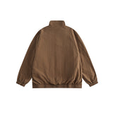 Unisex Jacket Simple Loose Retro Stand Collar Jacket Men's Coat