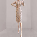 Women Maxi Dress Autumn and Winter Long Sleeve Slim Fit Hip Knitwear Dress