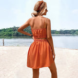 Women Dress Sexy Cutout Casual Word Skirt Dress