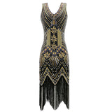 Flappers 1920S Dress Sequined Dress plus Size Tassel V-neck Evening Gown