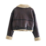 Women Jacket Autumn and Winter Lamb Wool Coat Motorcycle Clothing Jacket