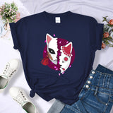 2024Demon Slayer Mask Anime Prints T-Shirt