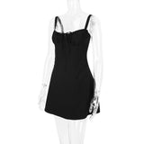 Women Dresses Sexy Lacing Slim Fit Skirt Sling Dress (Bla0420)