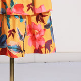 Women Dresses Spring Retro Printing Slip Dress Long Dress (Qymy0409)