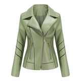 Red Leather Jacket Pu Short Coat Spring and Autumn Jacket