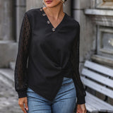 Women Knitted Sweater Autumn Black Long-Sleeved Knitted Top