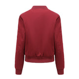 Women's Trench Coat Spring and Autumn Bomber Jacket Women's Zipper Decorations Rib-Knit Cuff Quilted Women's Jacket