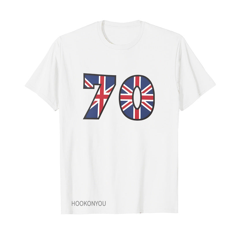 Inspired by Queen's Platinum Jubilee 2022 Elizabeth 70 Years T-shirt Printed round Neck Short Sleeve