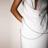 Women Dresses Spring and Summer Sexy Backless Chain Slim Sheath Dress