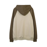 Men Hoodie Fall/Winter Vintage Letter Print Color Stitching Hoodie