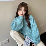 Women Knitted Cardigan Loose Pink Knitted Cardigan Sweater Coat