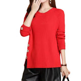 Women Knitwear Autumn and Winter round Neck Knitwear Loose Style Sweater
