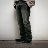 MIJKO Men's Vintage Pants MIJKO Men's Women's Old Pussy Beard Pants Long Pants Slight Pull Jeans