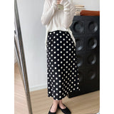 Women Skirt Autumn Sheath Polka Dot Skirt