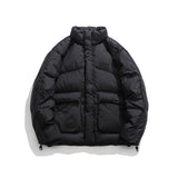 Unisex Winter Cotton Coat Three-Dimensional Pocket Decoration Stand-up Collar down Jacket