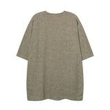 Men T Shirt Embroidered Distressed Short-Sleeved T-shirt