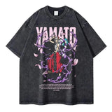 2024Portgas D Ace T-shirts Vintage Washed Anime T Shirt