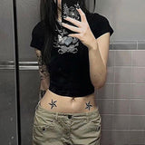 Women T-shirt Summer Sexy Hot Drilling Women's Cropped Top T-shirt