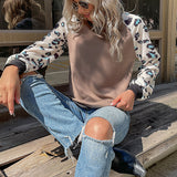 Women Knitted Sweater Autumn and Winter Leisure Contrast Color Knitwear Long Sleeve Patchwork Knitting Bottoming Shirt