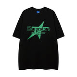 Men T Shirt XINGX Letter Crew Neck Short-Sleeved T-shirt Men's and Women's Hip Hop Oversize
