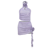 Women Dresses Summer Flower Top Sexy Suit