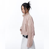 Women Jacket Short PU Leather Coat Racing Suit