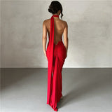 Women Dresses Summer Sexy Backless Sheath Slim-Fit Evening Dress Dress (Bla0420)