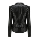 Red Leather Jacket Detachable Spring and Autumn Coat Women's Casual Jacket