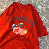 Peaches Attention Very Delicious Letters Men T Shirt Hip Hop