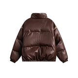 Unisex Coat Winter Pu Retro Flight Suit