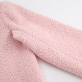 Women Trench Coat Woolen Thick Pink Lapel Coat Coat