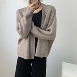 Women Cardigan Sweater Hollow-out Knitted Cardigan Coat Vintage Top for Women 8t3083
