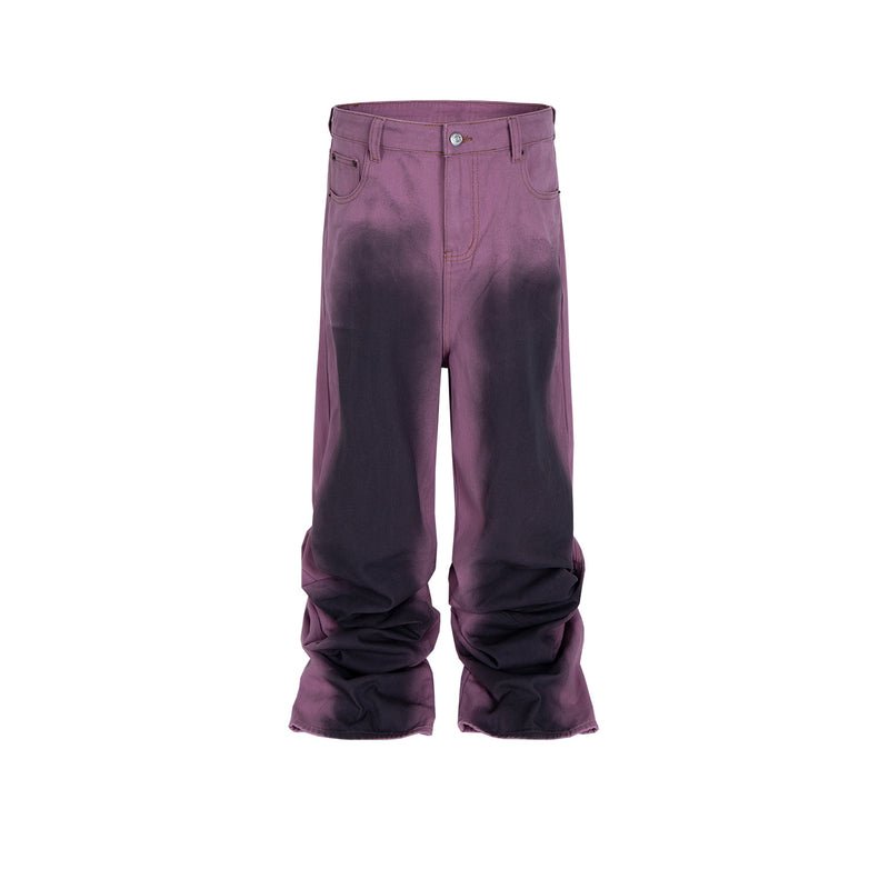 MIJKO Men's Vintage Pants MIJKO Men's Women's Wide Leg Jeans Pleated Design