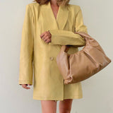 Women Trench Coat Autumn and Winter PU Leather Coat European and American Street Fashion Suit Long Sleeve Jacket
