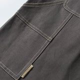 Men Pants Multi-Pocket Straight-Leg Trousers Retro Loose Casual Pants