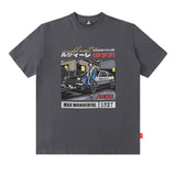 Men T Shirt Vintage Racing Printed Casual Short Sleeve T-shirt