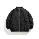 Unisex Winter Cotton Coat Lapel Cotton-Padded Coat Pocket Decoration Loose Cotton Coat